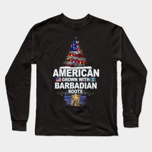 Christmas Tree  American Grown With Barbadian Roots - Gift for Barbadian From Barbados Long Sleeve T-Shirt